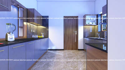 Kitchen, Lighting, Storage, Door Designs by Interior Designer Unison Interiors, Kottayam | Kolo