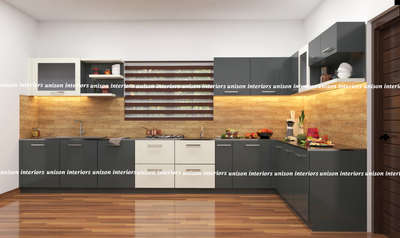 Kitchen, Lighting, Storage Designs by Interior Designer Unison Interiors, Kottayam | Kolo
