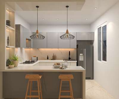 Kitchen, Lighting, Storage Designs by Interior Designer SP Ace2♠️ Interiors, Gurugram | Kolo