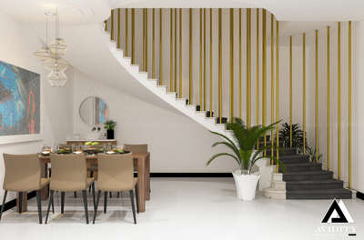 Dining, Furniture, Home Decor, Table, Staircase Designs by Interior Designer Vaishnavi Omanakuttan, Alappuzha | Kolo