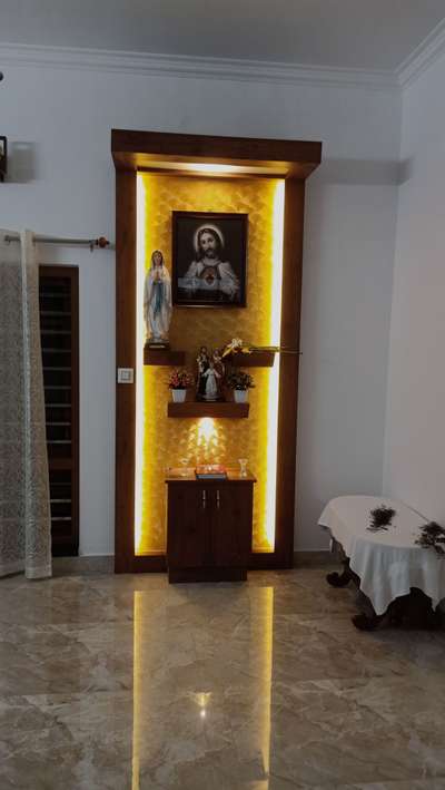 Prayer Room, Lighting, Storage Designs by Interior Designer rahul Raju, Ernakulam | Kolo