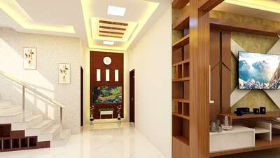 Wall, Staircase, Living, Furniture, Home Decor Designs by Civil Engineer Hyphenbuilders abdazeez, Kannur | Kolo