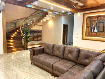Ceiling, Living, Lighting, Furniture, Staircase Designs by Carpenter hindi bala carpenter, Malappuram | Kolo