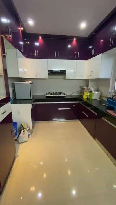 Kitchen, Lighting, Storage Designs by Contractor Alpha  Interior , Gautam Buddh Nagar | Kolo