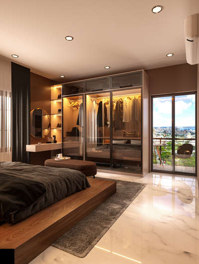 Furniture, Storage, Bedroom, Ceiling, Door Designs by Architect Jamsheer K K, Kozhikode | Kolo