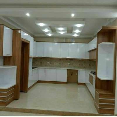Ceiling, Kitchen, Lighting, Storage, Flooring Designs by Carpenter Irshad Ali, Delhi | Kolo