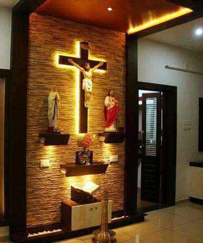 Prayer Room, Storage, Lighting Designs by Interior Designer Sebin sebin, Alappuzha | Kolo