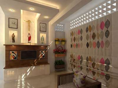Lighting, Prayer Room, Storage Designs by Architect Jarvin Thomas, Wayanad | Kolo