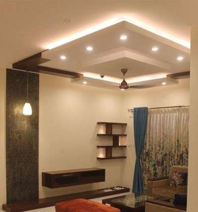 Ceiling, Lighting, Living, Storage Designs by Contractor Green lemon, Ernakulam | Kolo