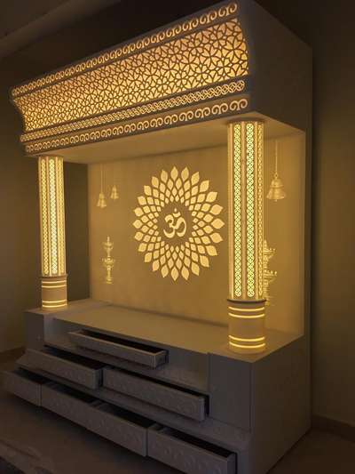 Prayer Room, Storage Designs by Interior Designer Designo Temple Store, Delhi | Kolo