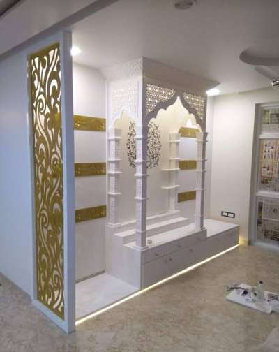 Prayer Room, Storage Designs by Contractor sawriya Intaliyan marbel fiting, Udaipur | Kolo