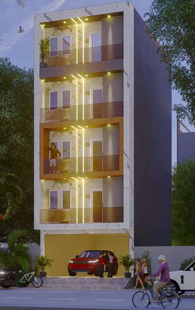 Exterior, Lighting Designs by Contractor tile  elevation, Delhi | Kolo