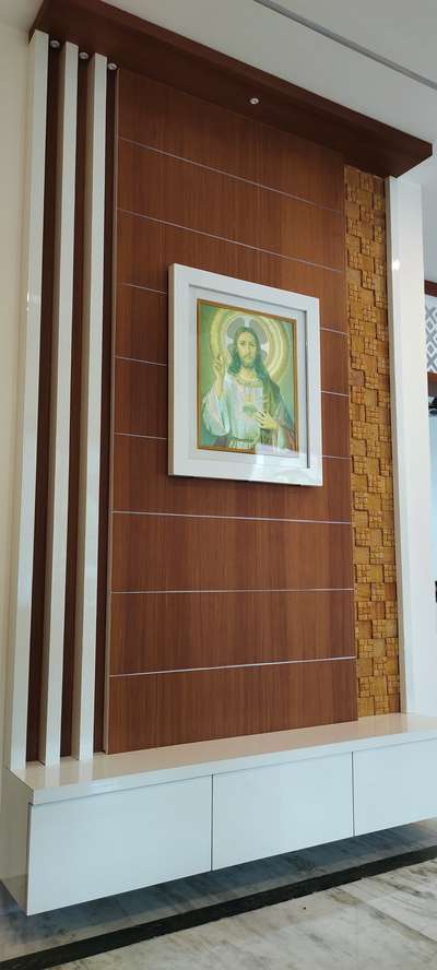 Prayer Room, Storage Designs by Contractor Raphel Sojan, Ernakulam | Kolo