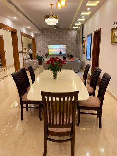 Ceiling, Dining, Furniture, Lighting, Table Designs by Interior Designer Acseera Interiors, Ernakulam | Kolo