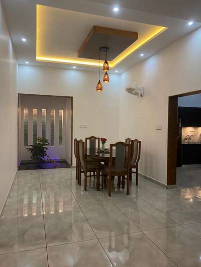 Ceiling, Dining, Furniture, Table, Lighting Designs by Contractor johny kp, Ernakulam | Kolo