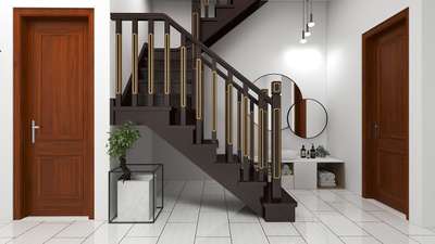 Staircase, Door Designs by Architect 𝑹𝑻𝑹𝑩𝒖𝒊𝒍𝒅𝒆𝒓𝒔 𝑫𝒆𝒔𝒊𝒈𝒏𝒆𝒓𝒔, Kottayam | Kolo