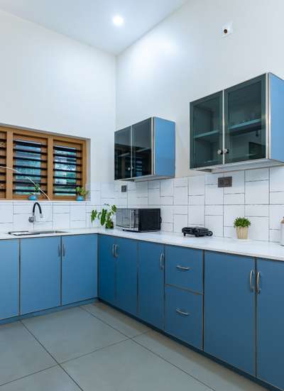 Kitchen, Storage, Window Designs by Interior Designer Huzainfab Interiors Aluminium Fabrication, Palakkad | Kolo