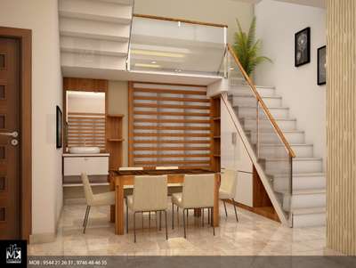 Furniture, Staircase, Table, Dining Designs by Civil Engineer Mk builders Interiors, Kannur | Kolo
