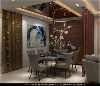 Ceiling, Dining, Furniture, Table, Wall Designs by Interior Designer ravina sethi, Ghaziabad | Kolo