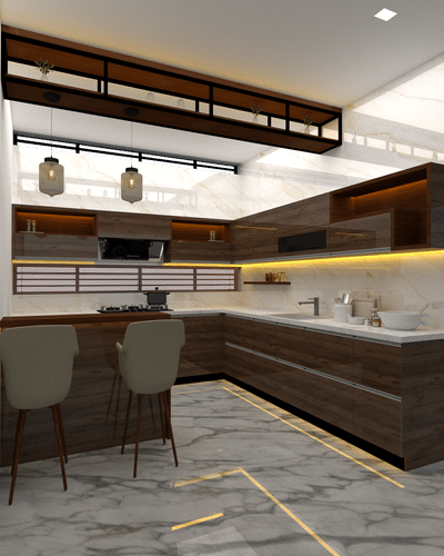 Kitchen, Lighting, Storage Designs by Interior Designer Limelight Interiors ™, Ernakulam | Kolo