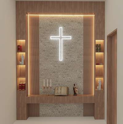 Prayer Room, Storage Designs by Architect ALEX DOMINIC, Kottayam | Kolo