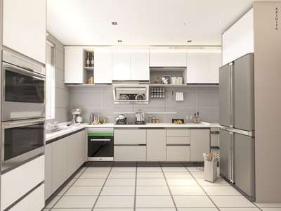 Kitchen, Storage, Flooring Designs by Interior Designer Ananthu CS, Alappuzha | Kolo