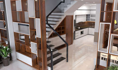 Kitchen, Storage, Staircase Designs by Civil Engineer Wariz Inscape, Kozhikode | Kolo