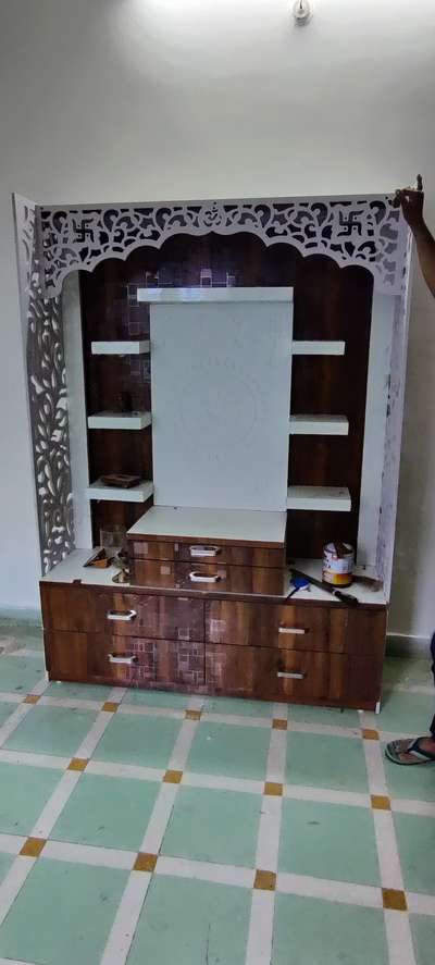 Prayer Room, Storage Designs by Carpenter Pankaj Vishwakarma, Bhopal | Kolo