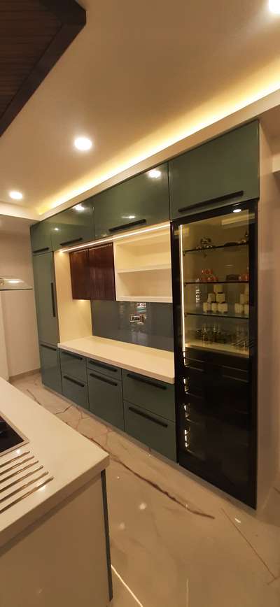 Kitchen, Lighting, Storage Designs by Contractor Mahesh Kajle, Indore | Kolo