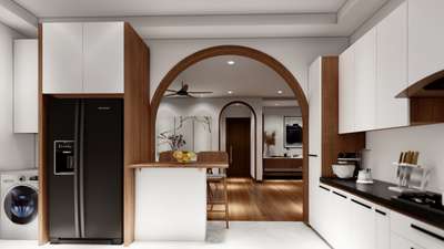 Kitchen, Lighting, Storage Designs by Architect Manu Krishnan, Thiruvananthapuram | Kolo
