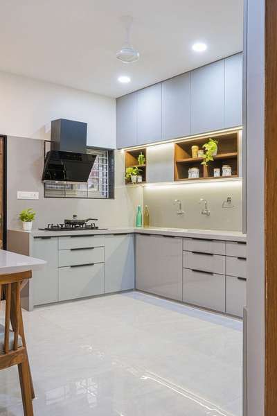 Kitchen, Lighting, Storage Designs by Architect Purushottam Saini, Jaipur | Kolo