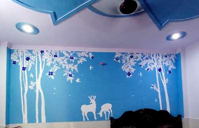Ceiling, Lighting, Wall Designs by Painting Works Vikas Sain, Ghaziabad | Kolo