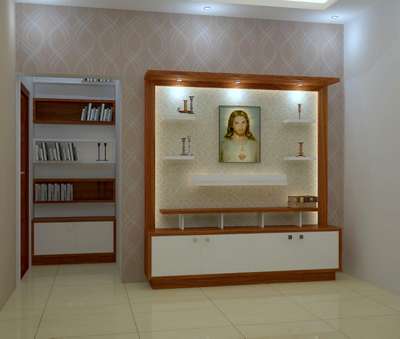 Prayer Room, Storage, Lighting Designs by Interior Designer Joby y, Kollam | Kolo