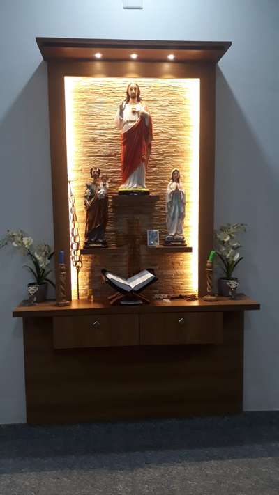 Prayer Room, Lighting, Storage Designs by Interior Designer Eldho azhakams, Ernakulam | Kolo