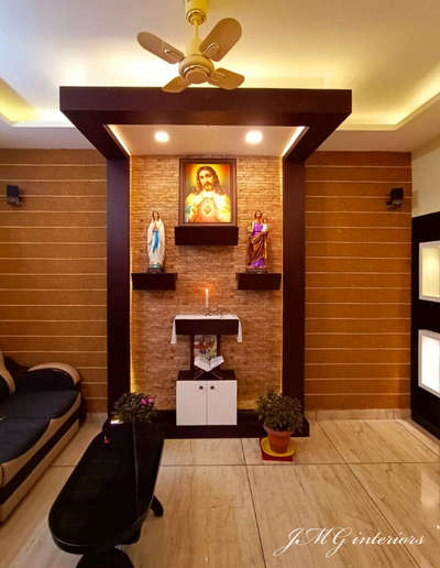 Prayer Room, Lighting, Storage, Home Decor Designs by Interior Designer Jibin m George, Ernakulam | Kolo