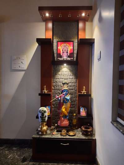 Lighting, Prayer Room, Storage Designs by Carpenter Vijayan K, Palakkad | Kolo