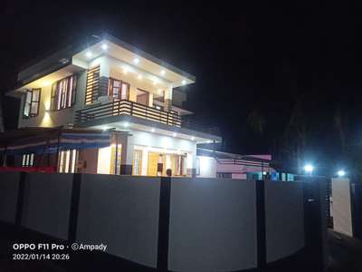 Exterior, Lighting Designs by Contractor Ampady Devarajan, Alappuzha | Kolo