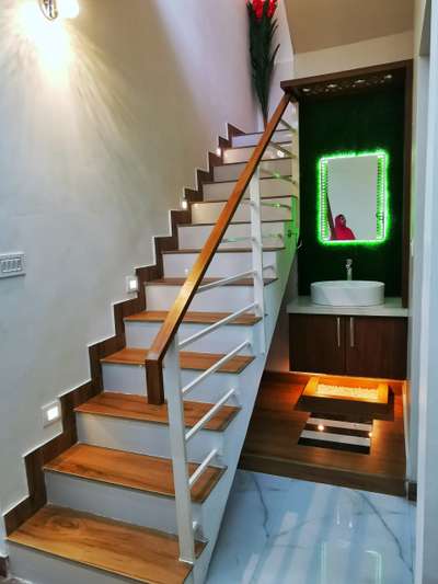 Staircase, Lighting, Bathroom Designs by Civil Engineer LAKS  building concept , Kollam | Kolo