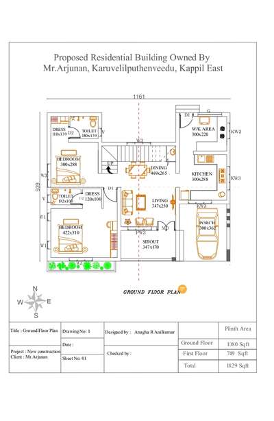 Plans Designs by Civil Engineer Anagha R Anilkumar, Alappuzha | Kolo