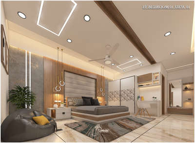 Bedroom, Ceiling, Furniture, Lighting, Storage Designs by Architect iOra Builders  Developers LLP, Kozhikode | Kolo