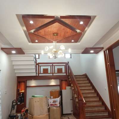 Ceiling, Lighting, Staircase Designs by Contractor gracebee electrical developments , Thiruvananthapuram | Kolo