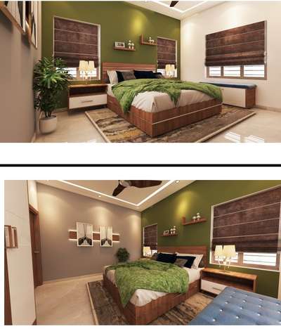Lighting, Furniture, Storage, Bedroom, Wall Designs by Interior Designer Nettesseril Constructions N Interiors, Ernakulam | Kolo