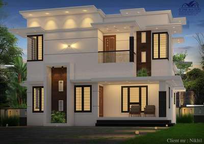 Exterior, Lighting Designs by Architect Ajmal Dzine builders, Malappuram | Kolo