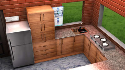 Kitchen, Storage Designs by 3D & CAD Shahul Hameed, Wayanad | Kolo