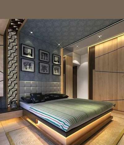 Bedroom, Furniture, Storage, Lighting, Wall Designs by Interior Designer RAJESH  TM, Kozhikode | Kolo
