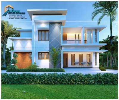 Exterior, Lighting Designs by Contractor Unity Builders   and  Interiors, Thrissur | Kolo