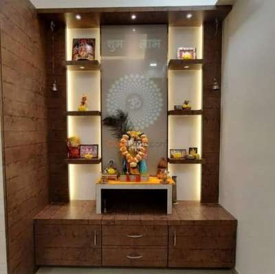 Lighting, Prayer Room, Storage Designs by Carpenter Mohdgulsher  Gulsher , Gurugram | Kolo