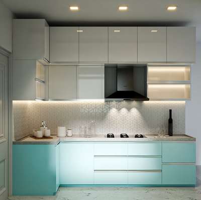 Kitchen, Lighting, Storage Designs by Interior Designer Sumit Sharma, Delhi | Kolo