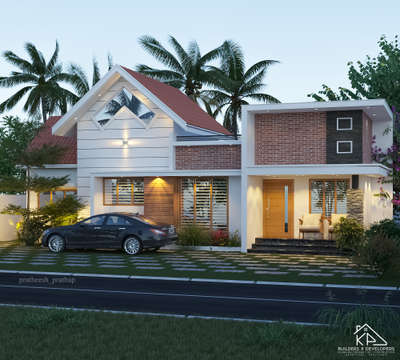 Exterior, Lighting Designs by Civil Engineer KP Builders  and developers, Thrissur | Kolo