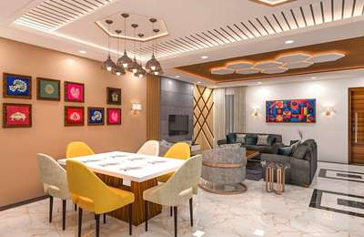 Ceiling, Furniture, Lighting, Table, Wall Designs by Architect Ar Pramod Gola, Ghaziabad | Kolo